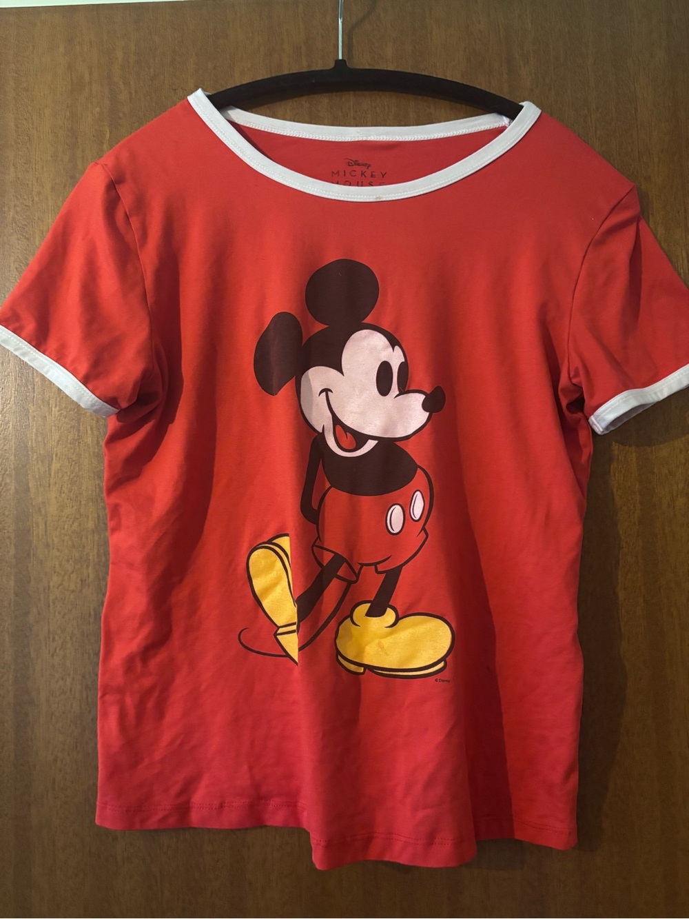 Disney Red Mickey Mouse Tee with White Trim